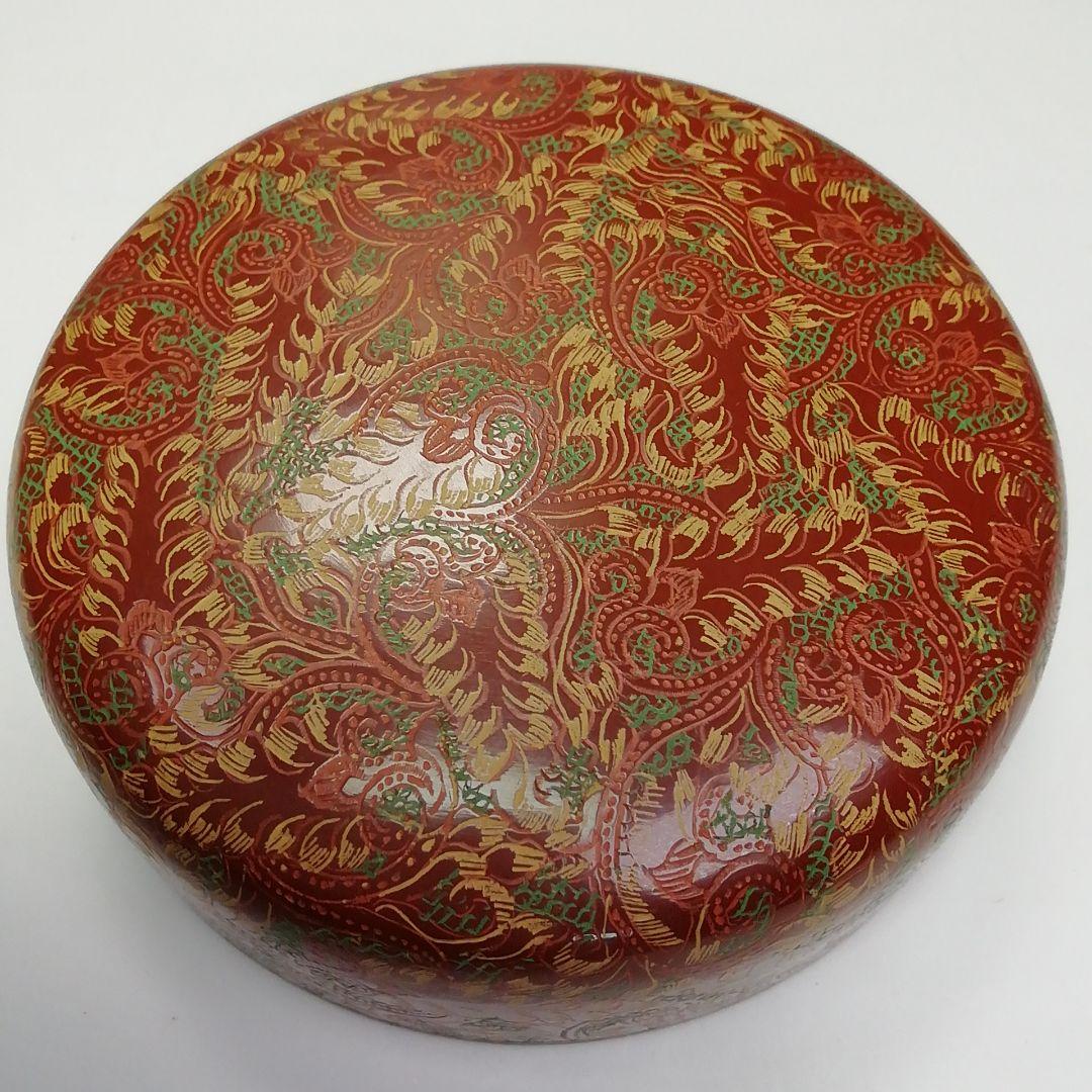 Ｓ３０７　棗　『蒟醤塗　唐草紋』『緬甸作』『大棗』　共箱　茶道具