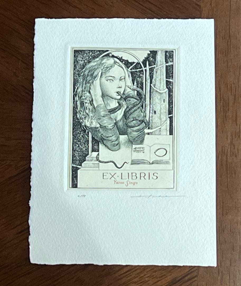 アルフォンスイノウエ レイミア 銅版画　アルフォンス井上　蔵書票 限定 サイン