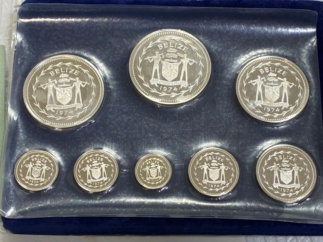 1974年　ベリーゼ国　新貨幣　プルーフセット　熱帯鳥