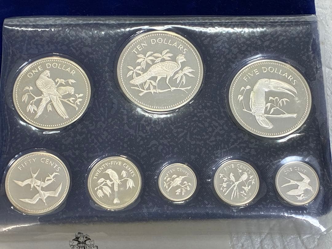 1974年　ベリーゼ国　新貨幣　プルーフセット　熱帯鳥