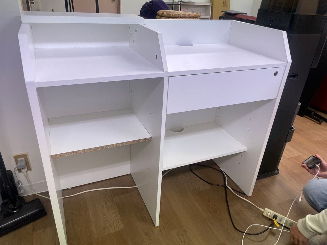 木製家具　受付台　ホワイト