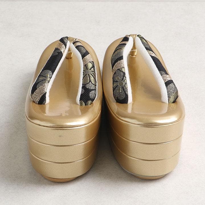 【新品】草履バッグセット モダン古典柄 帯地 　厚底草履　24cm　03090