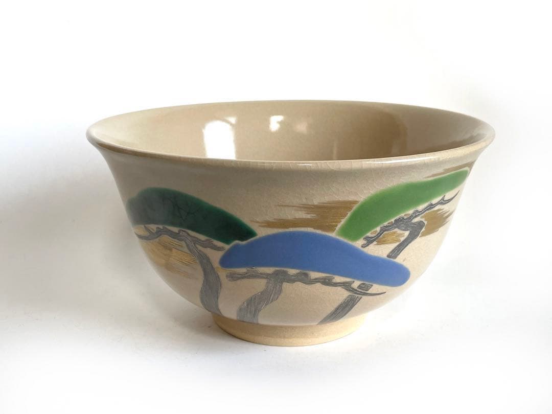 陶芸家　三浦竹軒　光琳松図　鉢　菓子鉢　深鉢　米原氏　共箱　三浦竹春