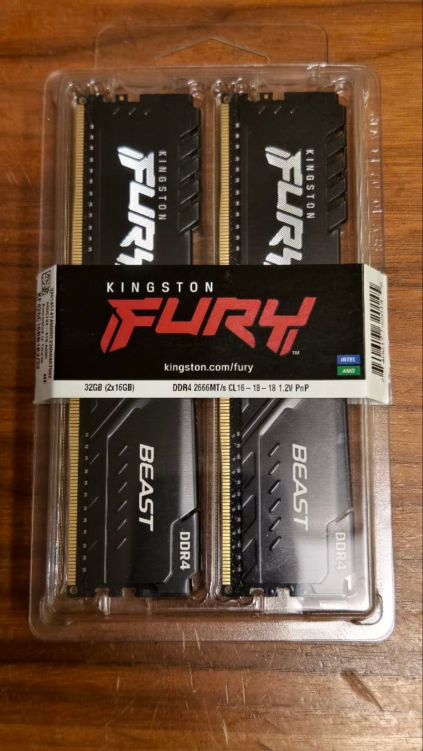 メモリー KINGSTON FURY BEAST 32GB DDR4 2666MHz