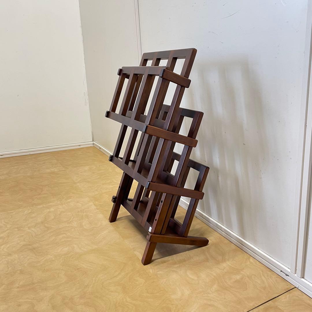 豊岡クラフト ３段マガジンラック ブックスタンド 雑誌立て 本立て 木製 ウッド