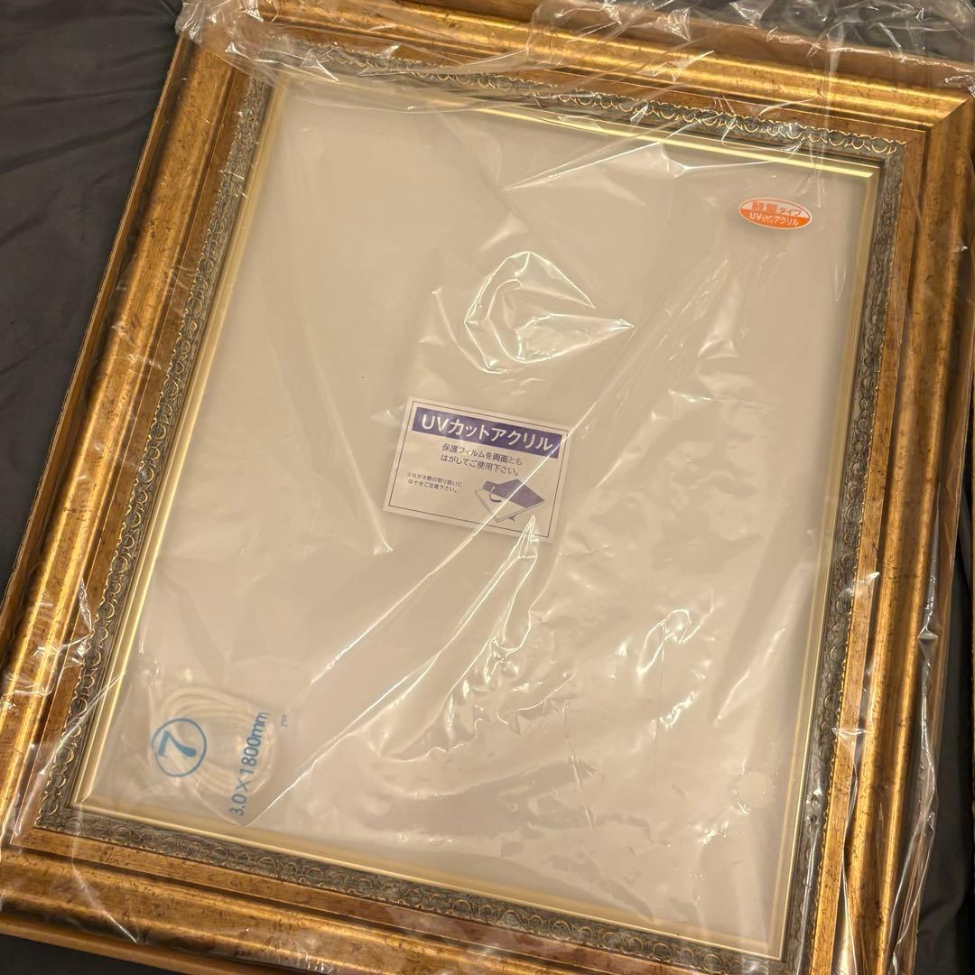 【未使用】油彩額縁　油絵　額縁　F8 8号　ゴールド　フレーム　キャンバス