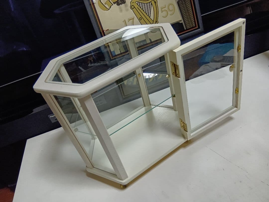 1980's　フランス　真鍮　金具　キュリオケース　テーブル　ディスプレイケース