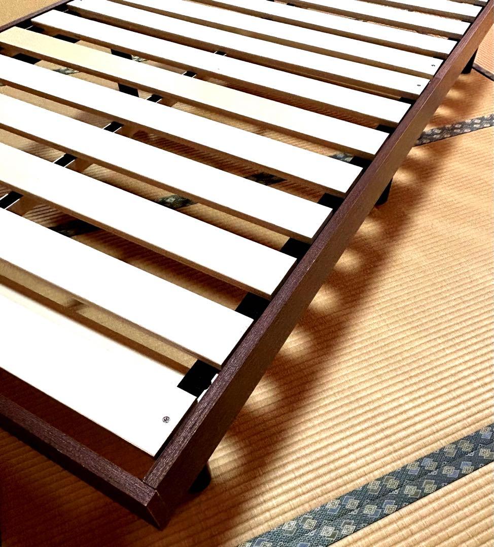 シングルベッドフレーム 棚付き コンセント付 ブラウン TKSB-S