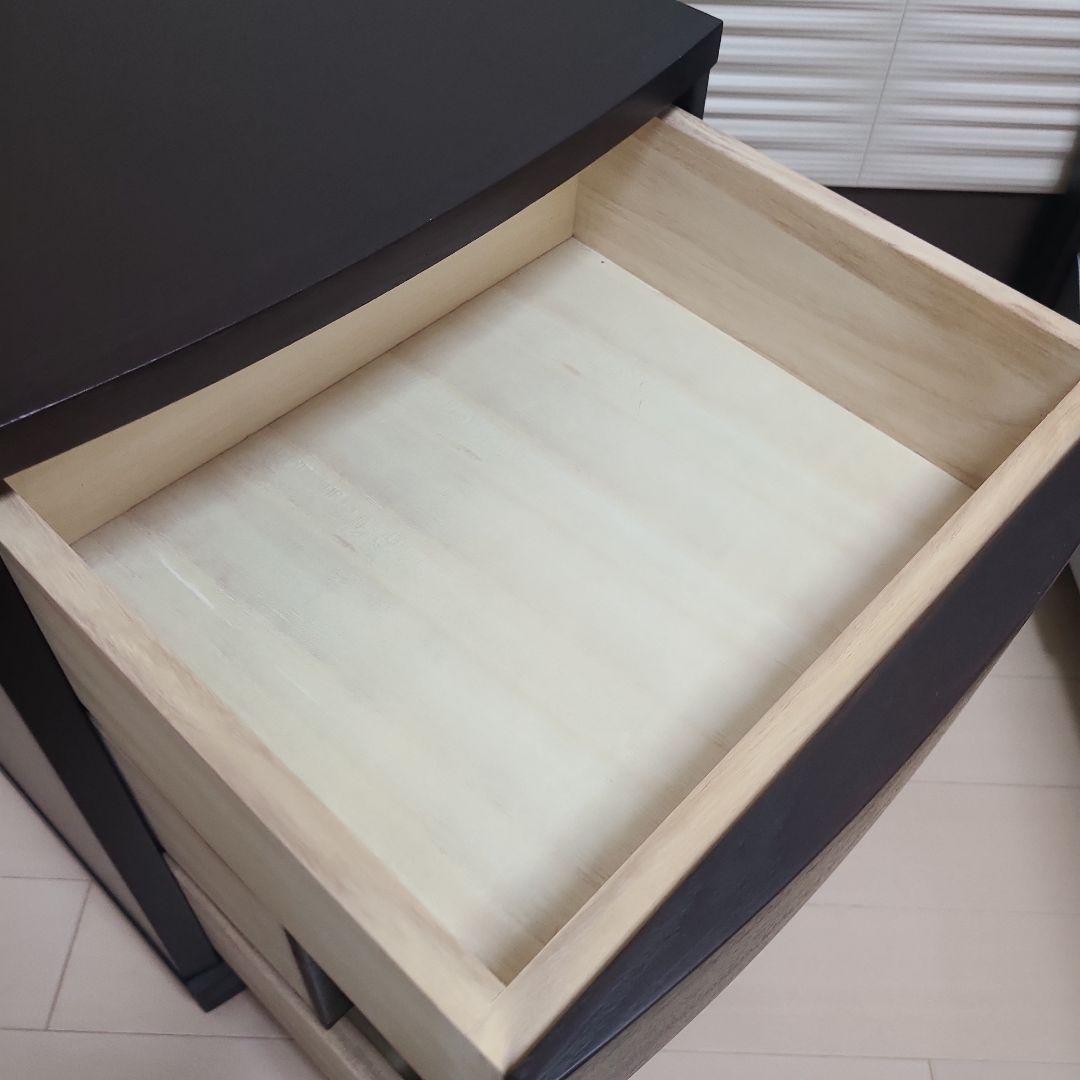 ダークブラウン サイドテーブル 電源コード付き キャスター付き