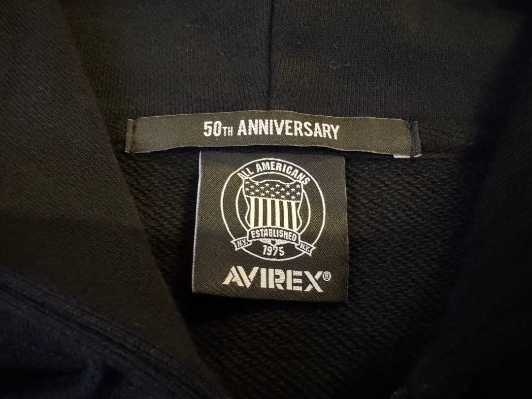 【極美品】AVIREX 50周年 グラフィック ジップアップ パーカー 2XL