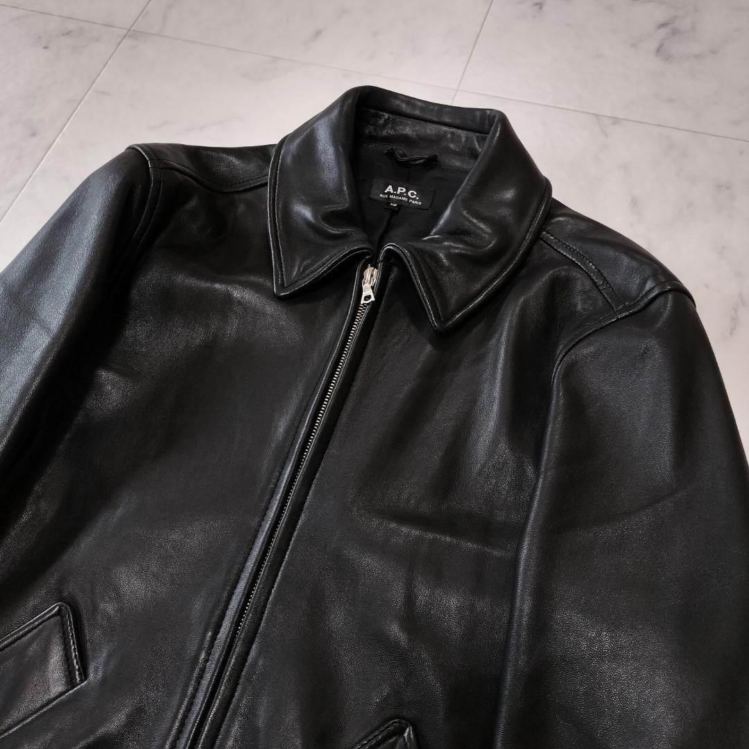 名作 A.P.C. MOTO BLOUSON モトブルゾン XS S~M 羊革