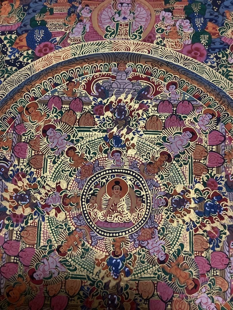 《 チベット密教　新品　1点物 》 手描き　曼荼羅　仏陀　釈迦　仏画　仏教　f8