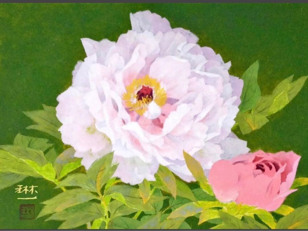 【日展会友】間瀬琳一「春輝」肉筆 外務省買上 【期間限定】特価