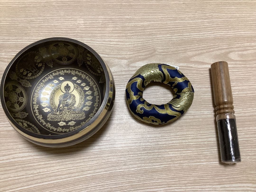 《 チベット密教　新品 》 シンギングボウル　倍音　仏陀　3点セット　83