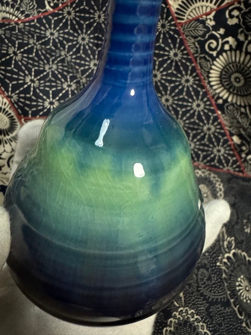 人間国宝　三代　徳田八十吉　(正彦銘) 花入