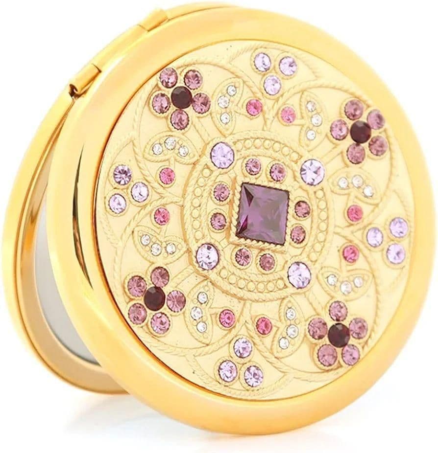 ♥新品♥ミラー　ラウンド ポータブル メイク アップ ミラ　ギフト　高級感ー