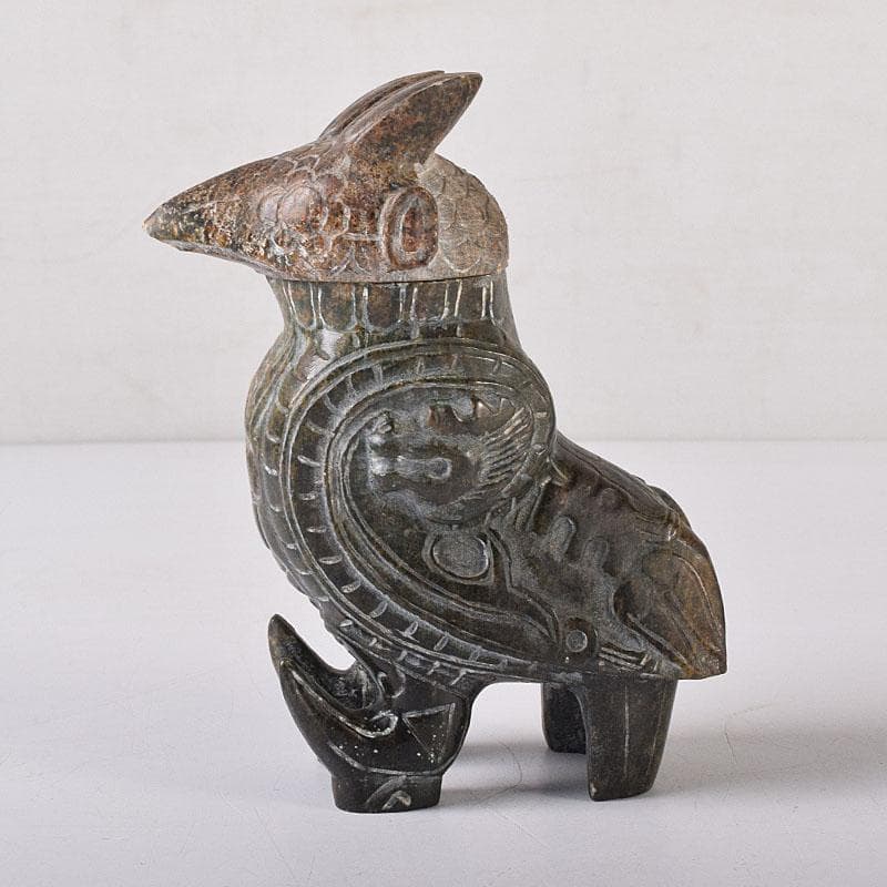 水芙蓉　中国　玉石彫刻　神獣型壷　V　R8307