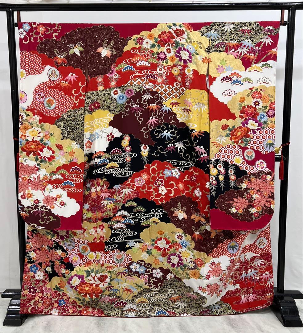 振り袖　フルセット　別誂長襦袢付　 金彩加工　刺繍入り　しつけ糸付　 501