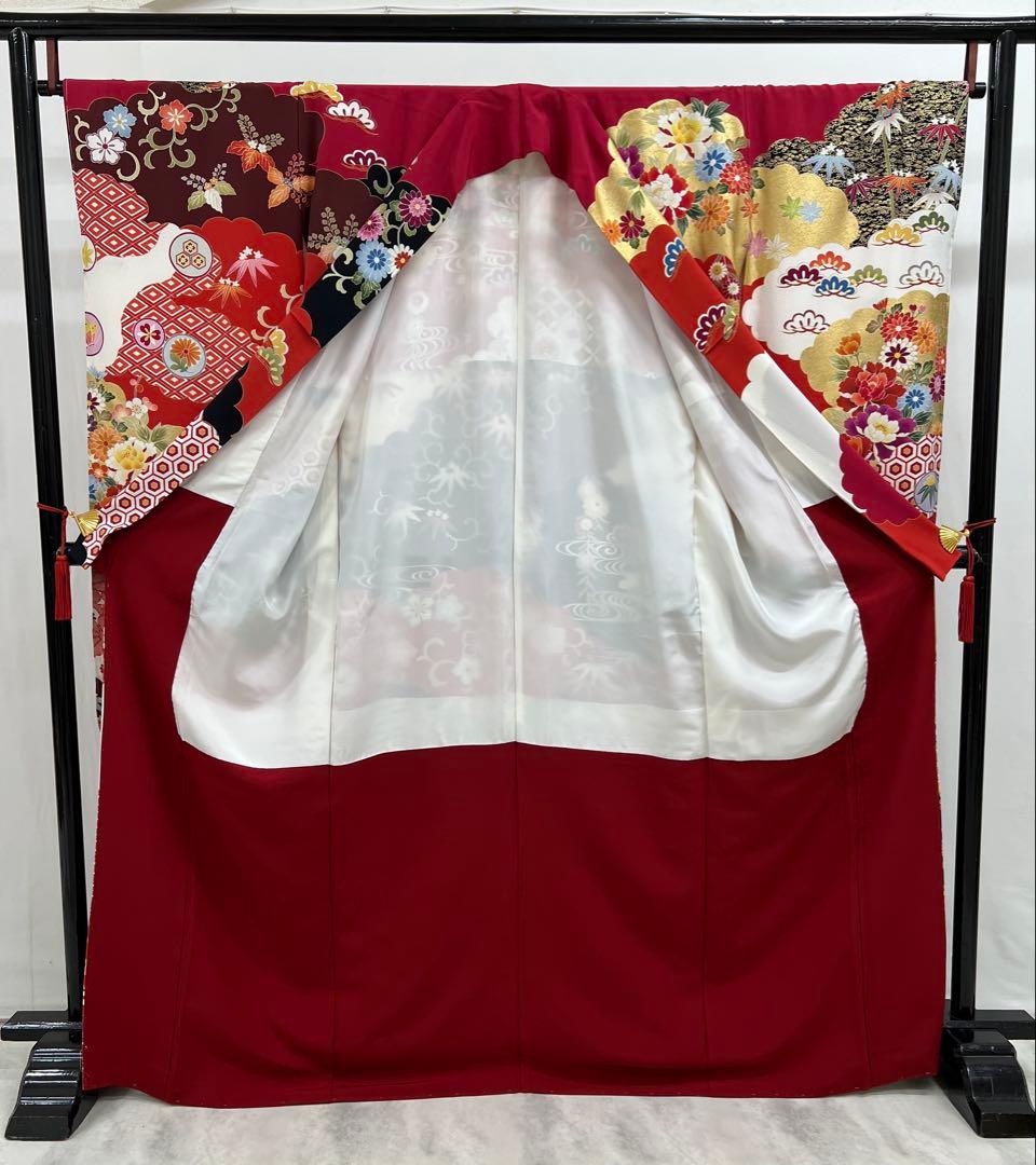 振り袖　フルセット　別誂長襦袢付　 金彩加工　刺繍入り　しつけ糸付　 501