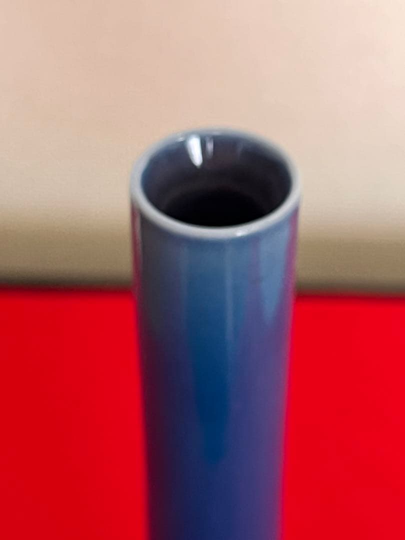 人間国宝 柳雨軒 三代 徳田八十吉 碧明釉 花入 約27.5cm 管理T242