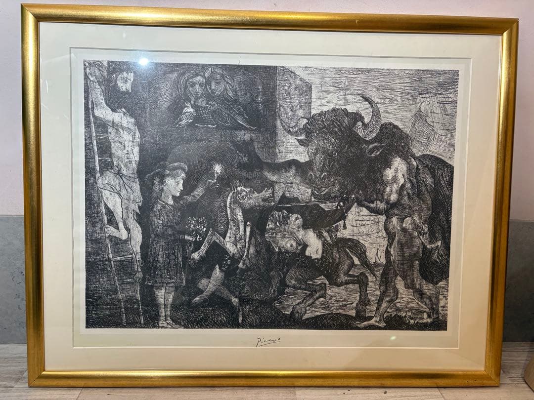ピカソ 絵画　ポスター　ミノタウロマキア　大型