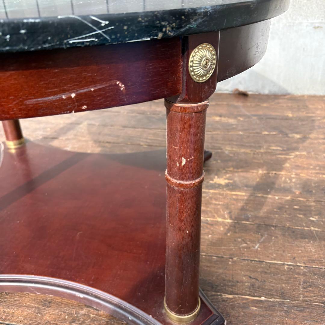 北欧レトロ 大理石天板 ローテーブル 円形テーブル クラシック家具 アンティーク