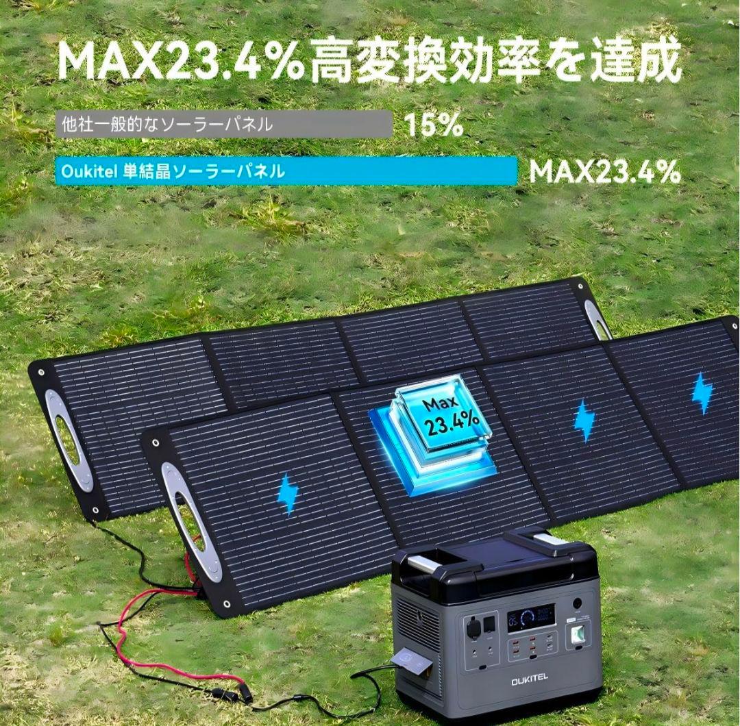 新品 OUKITEL 100W ソーラーパネル 折畳み式 IP65防水防塵