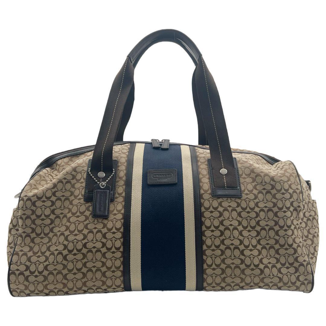 COACH コーチ ミニシグネチャー ストライプ ボストンバッグ F70770