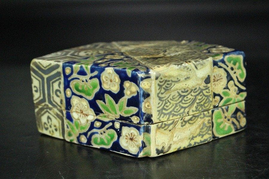 古清水 香合 仁清 在印 10cmx7cm 時代 茶道具 旧家蔵出