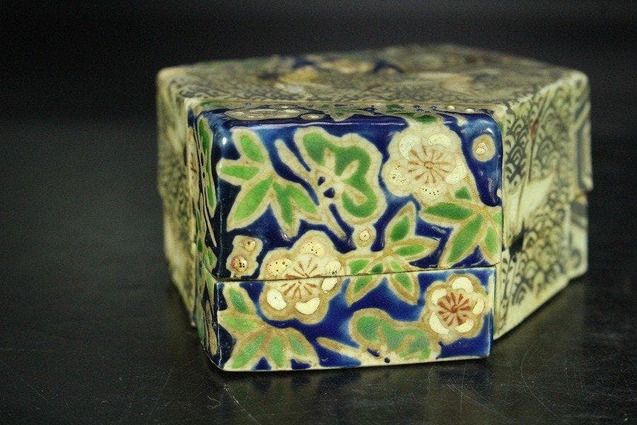 古清水 香合 仁清 在印 10cmx7cm 時代 茶道具 旧家蔵出