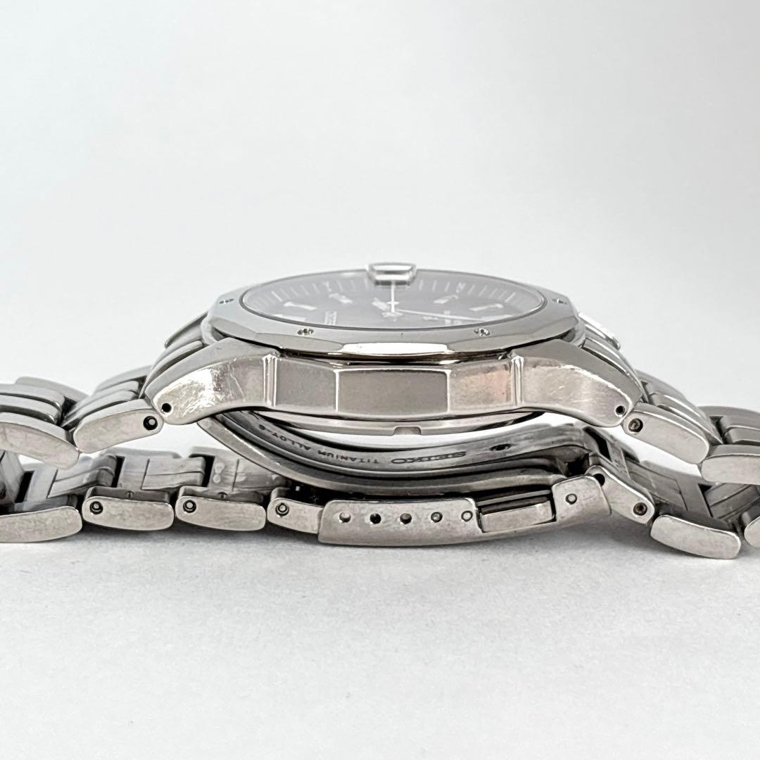 稼働 SEIKO ブライツ メンズ腕時計 ソーラー 電波 チタニウム デイト