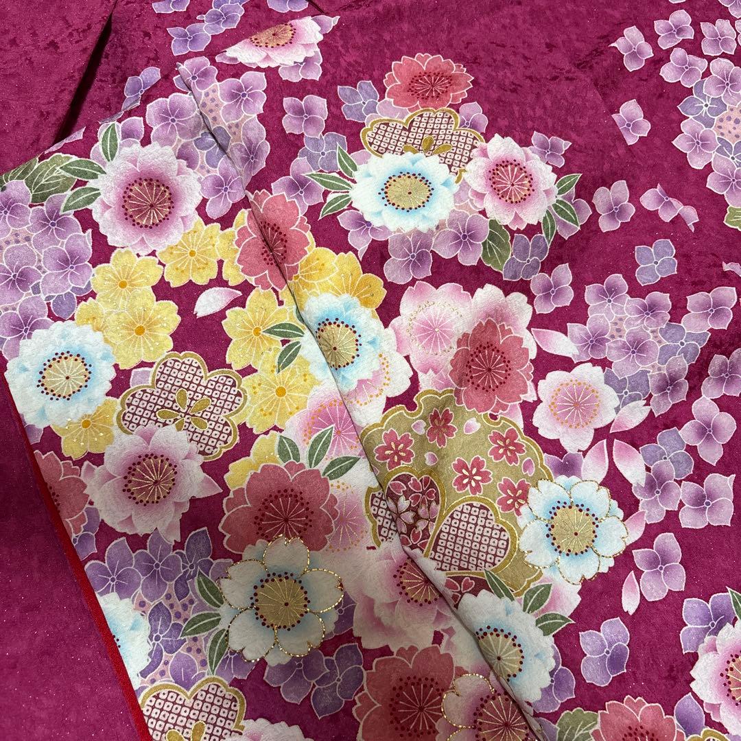 【6/25】振袖☆桜・紫陽花柄（紫色）