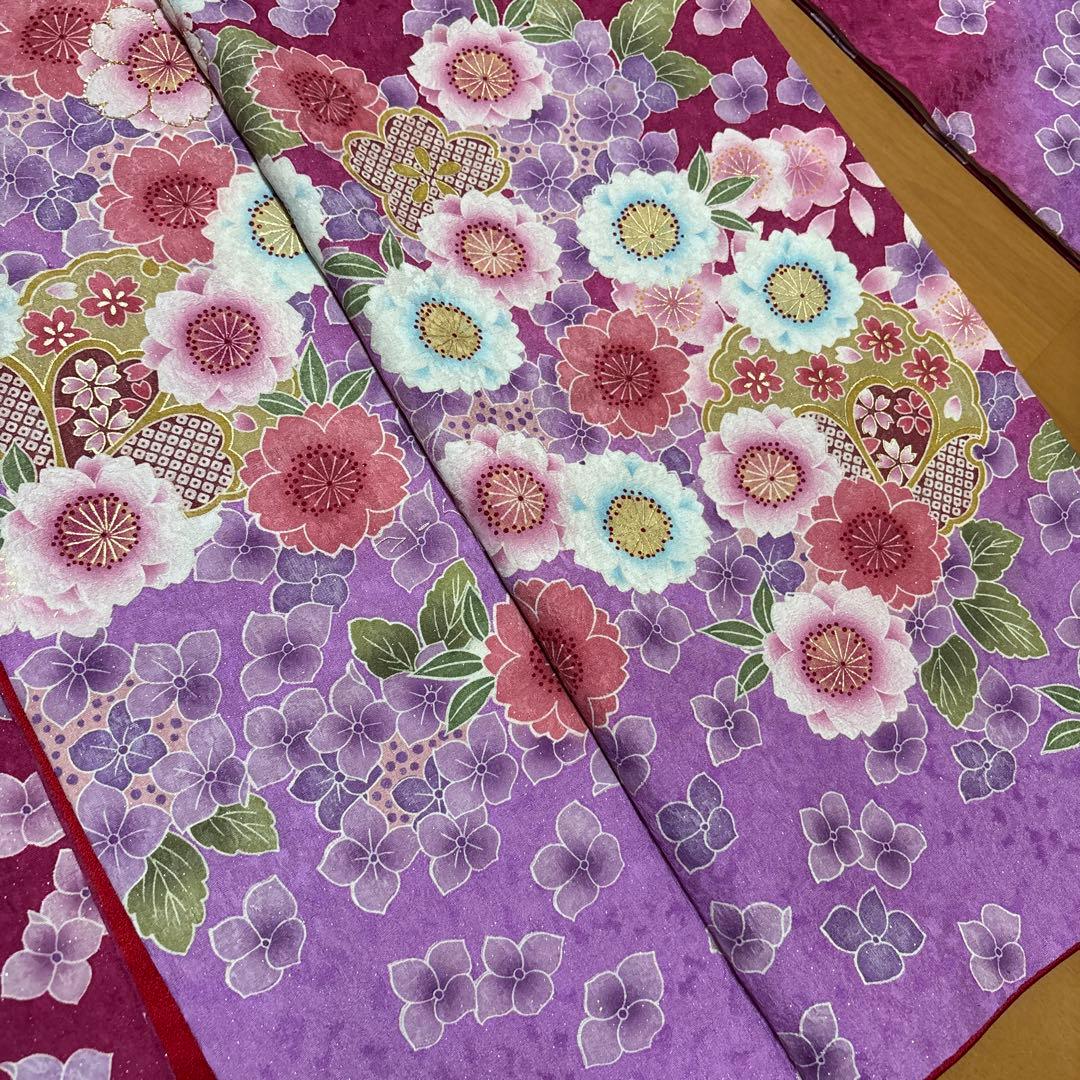 【6/25】振袖☆桜・紫陽花柄（紫色）