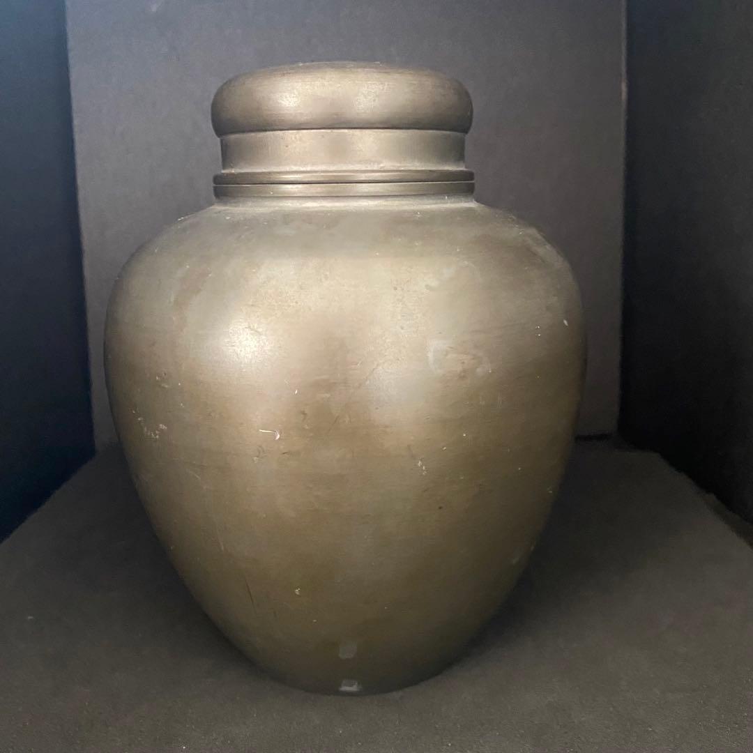 古錫 御錫屋天下一美作守  茶筒 茶入 茶壷 煎茶 茶道具  茶心壺　錫製品