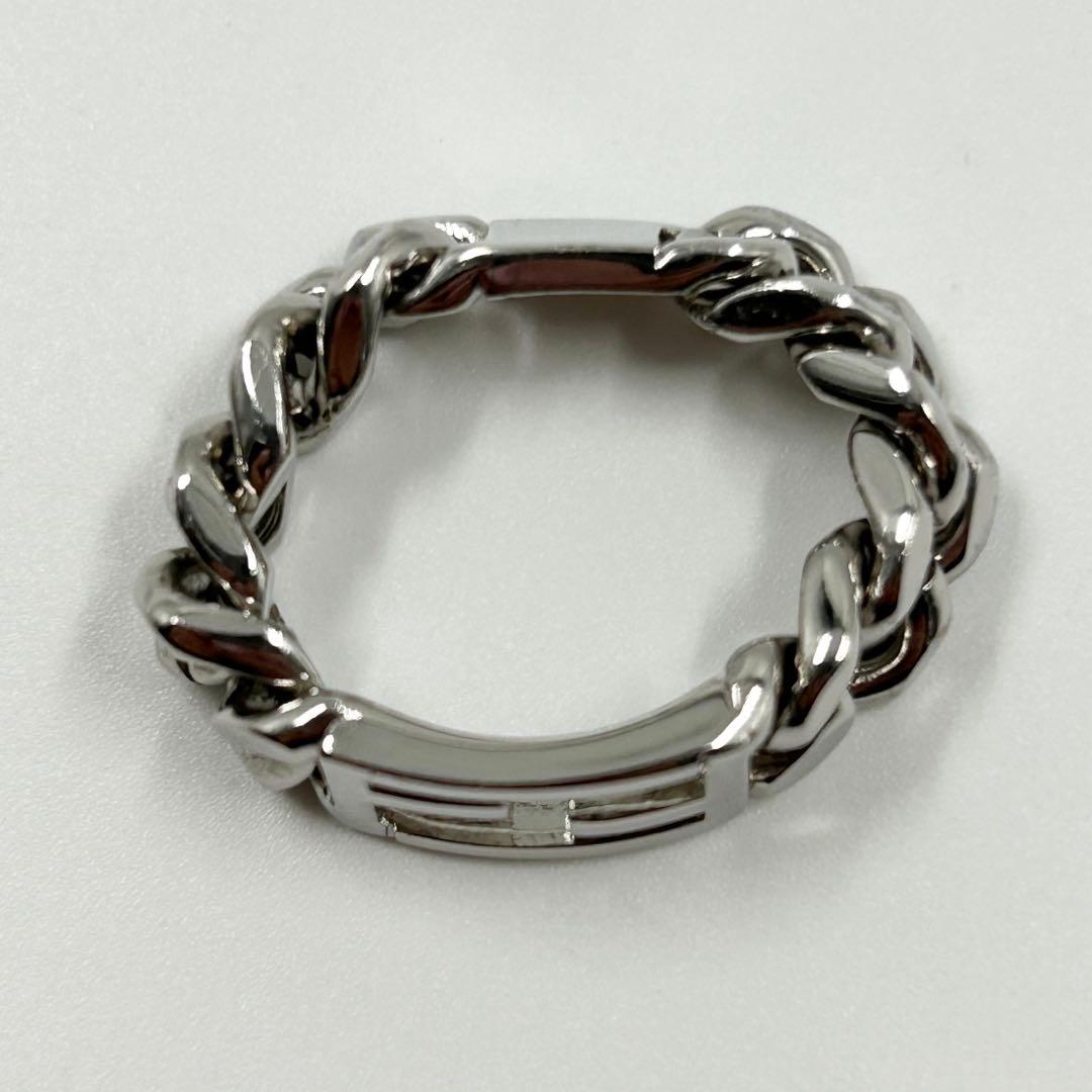 美品✨　フェンディ　バゲット　チェーンリング　ロゴ　FF シルバー　ロゴ　L