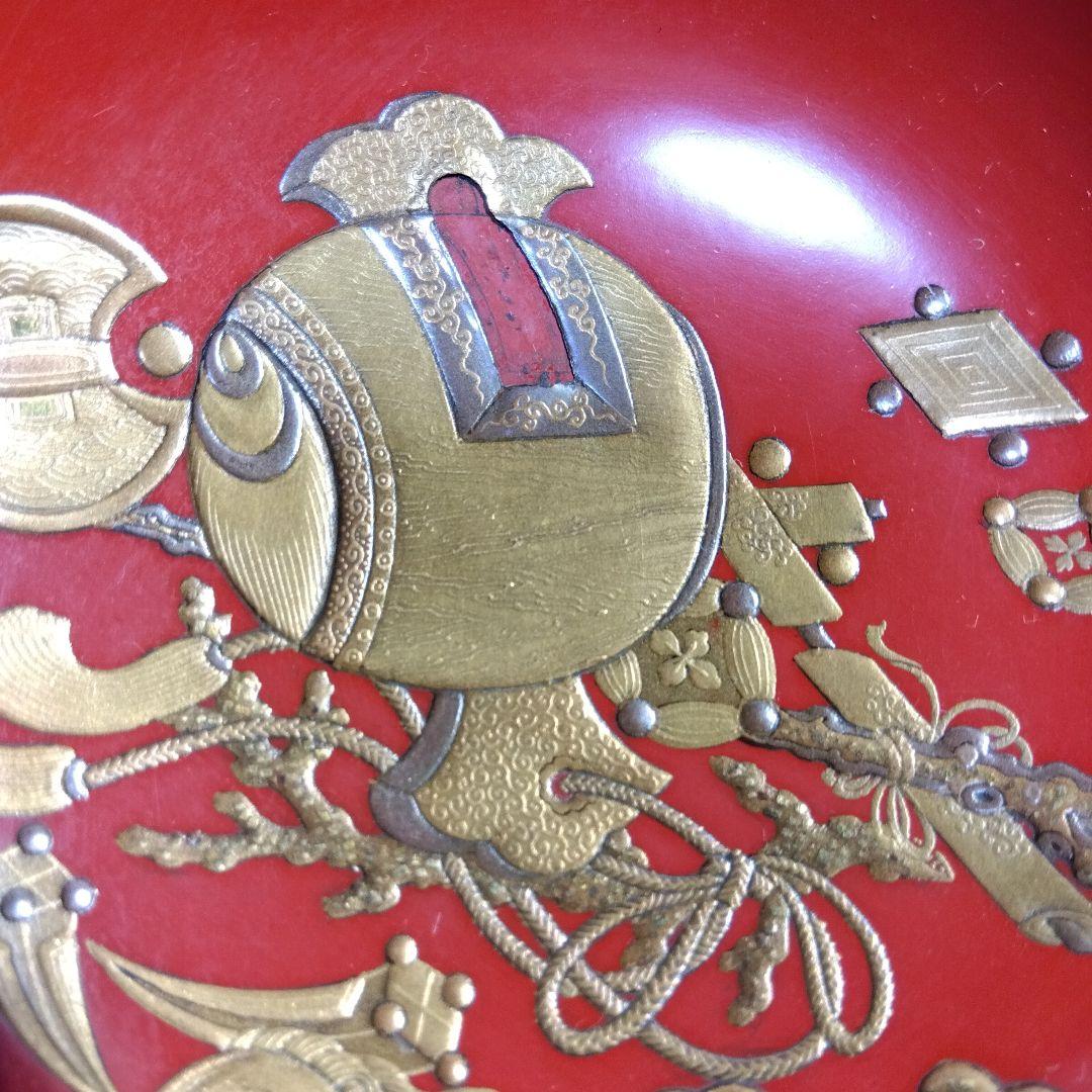 加賀蒔絵　高蒔絵祝い　三つ杯　盃　漆芸　時代高級高蒔絵杯　大正期　黒塗共箱