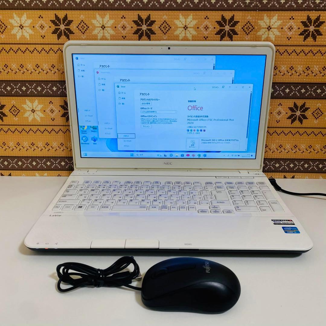 Y978 NECノートパソコンi7メモリ8G高速SSDサクサクWindows11