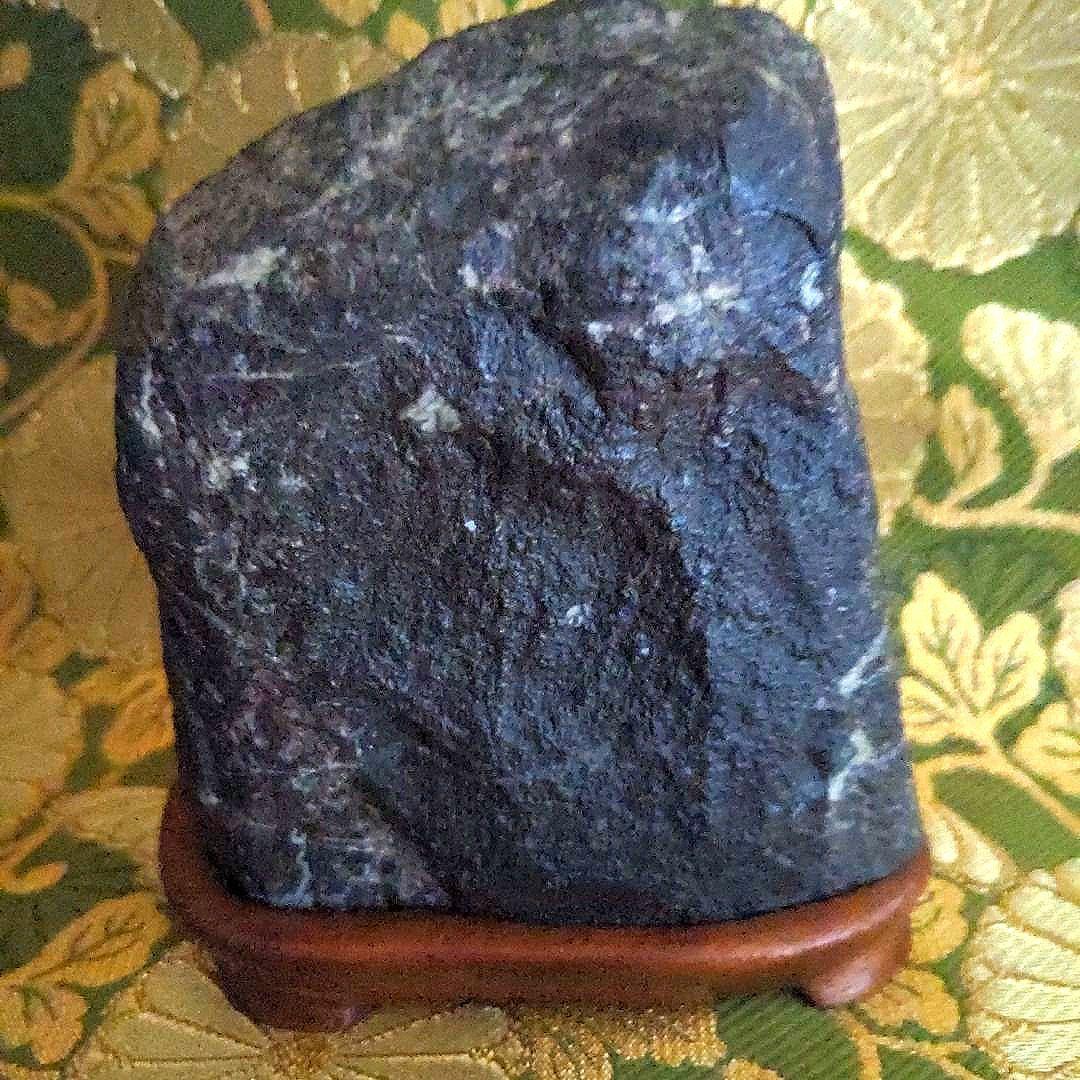 【最終価格】門司　梅花石　台座付　水石　盆石