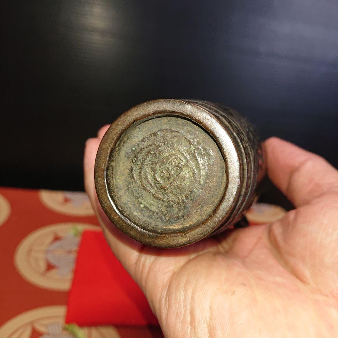 古銅龍耳瓶、花入時代物古美術