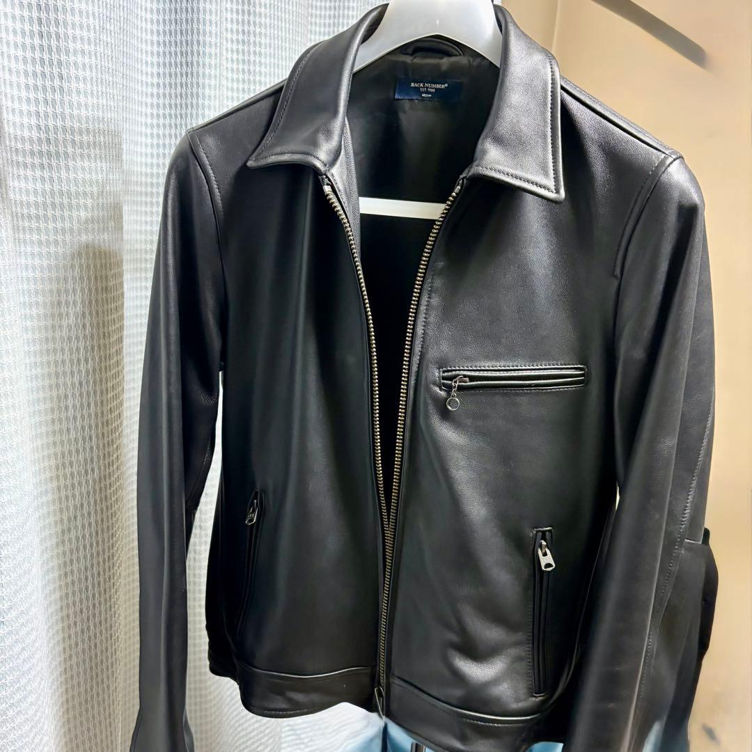 美品！BACK NUMBER ラムレザー シングルライダース Mサイズ