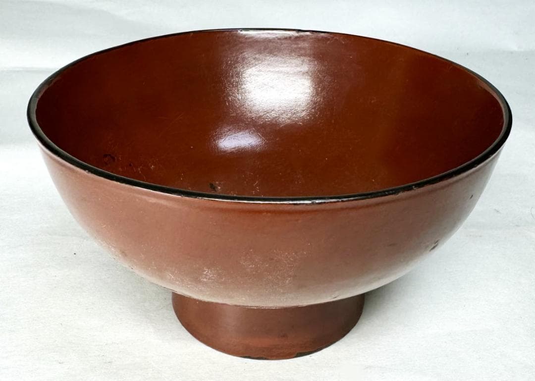 江戸時代前期 根来塗椀 箱付 時代物 古美術 茶碗 ウブ品 入手WWWT002