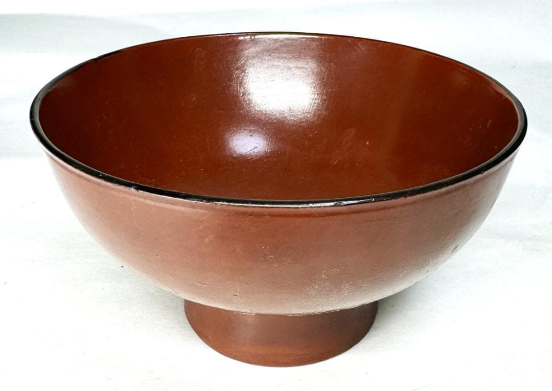 江戸時代前期 根来塗椀 箱付 時代物 古美術 茶碗 ウブ品 入手WWWT002