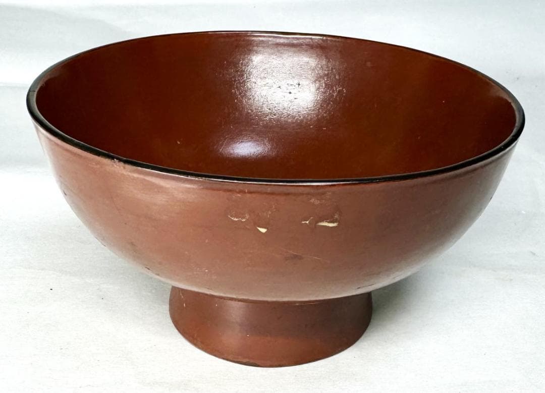 江戸時代前期 根来塗椀 箱付 時代物 古美術 茶碗 ウブ品 入手WWWT002