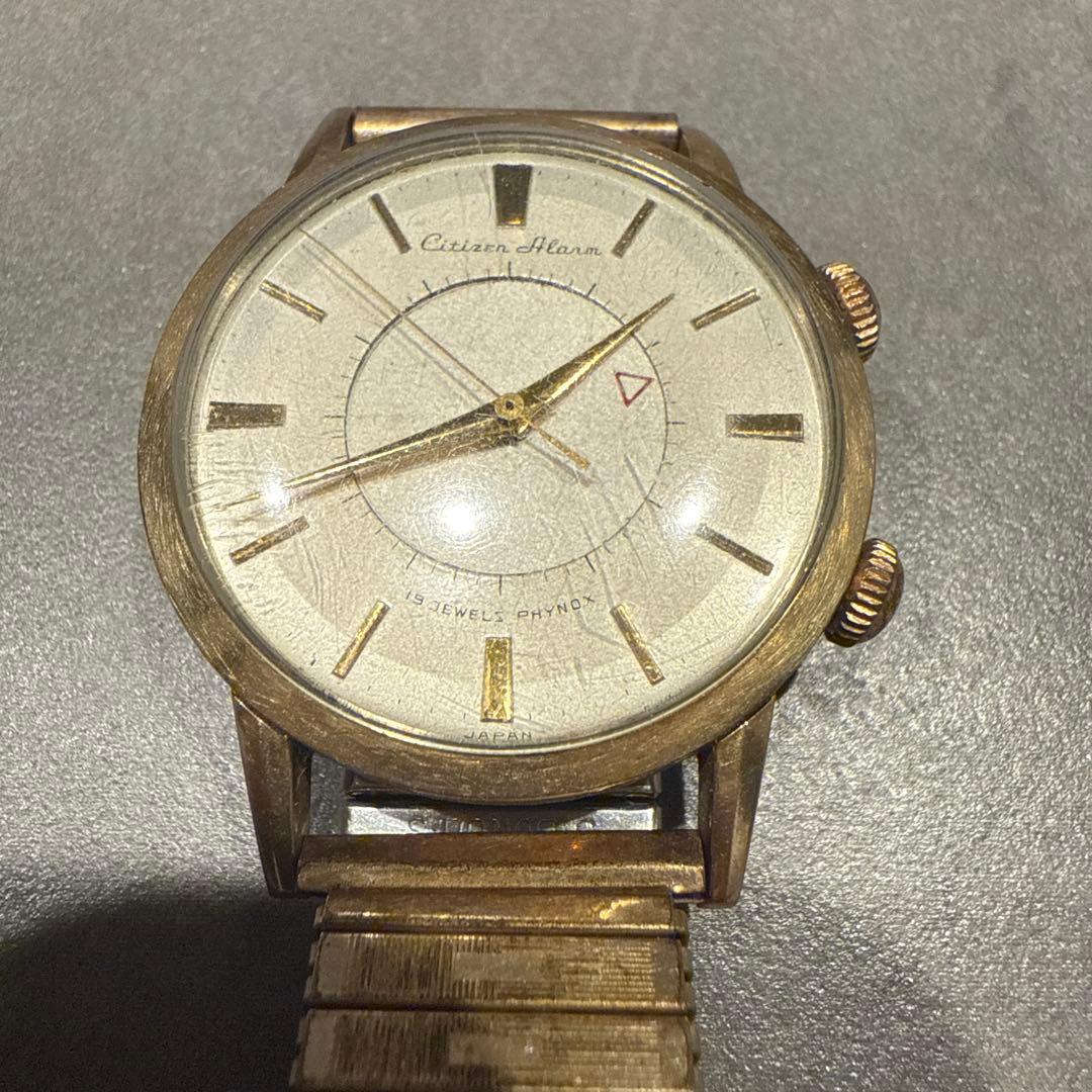 シチズン アラーム 19石 PHYNOX ゴールド メンズ 腕時計