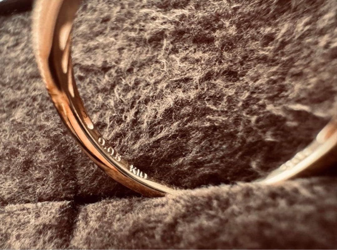 agete アガット K10 ダイヤモンド リング 指輪 7号 箱・証明書付き