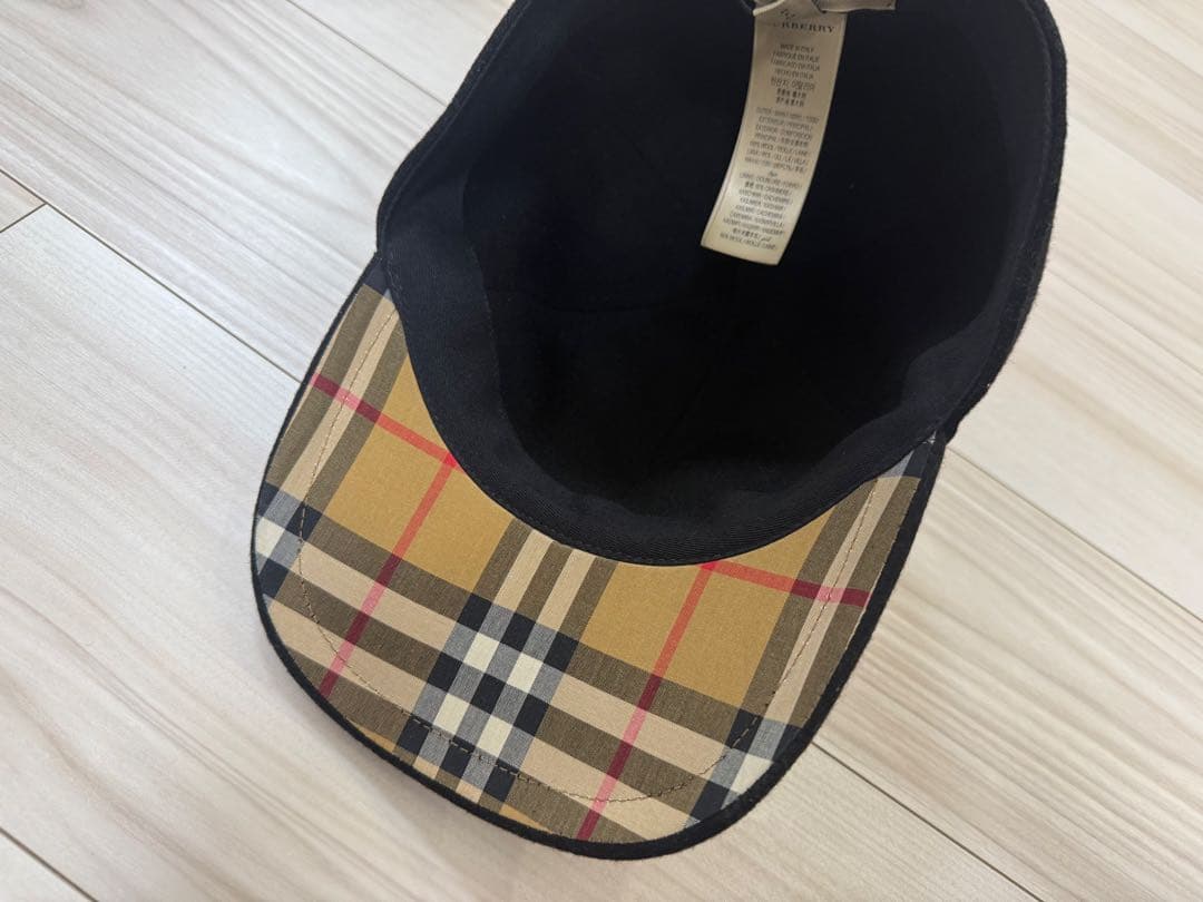 バーバリー　ウール　カシミヤ　キャップ ブラック　 S　メンズ　レディース