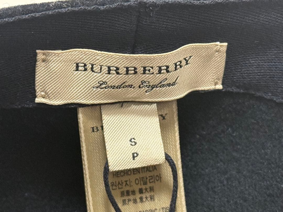 バーバリー　ウール　カシミヤ　キャップ ブラック　 S　メンズ　レディース