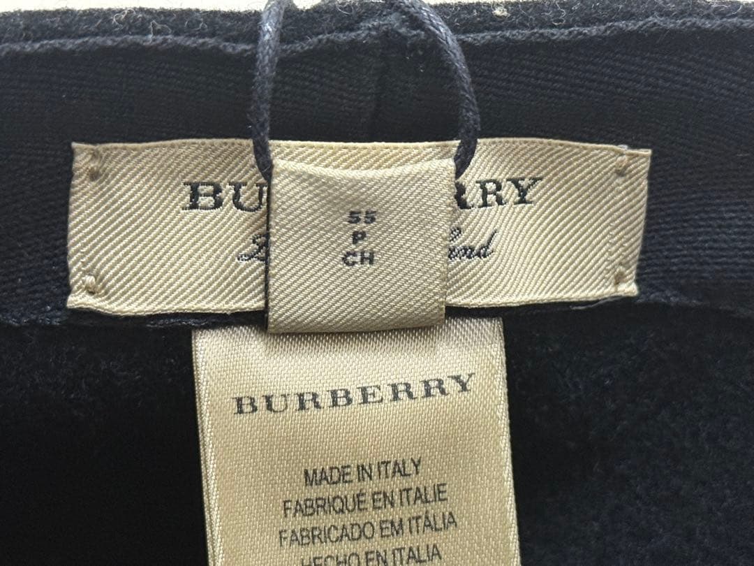 バーバリー　ウール　カシミヤ　キャップ ブラック　 S　メンズ　レディース