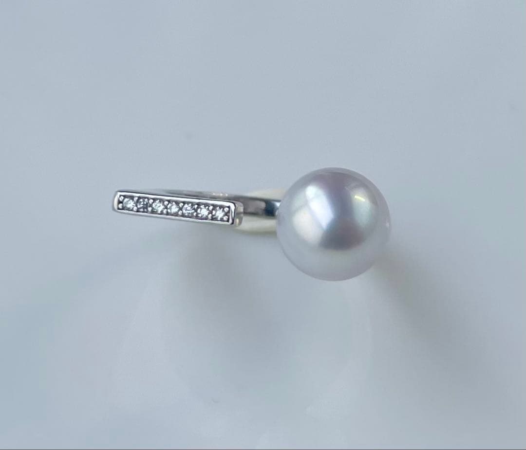 白蝶真珠 s925リング 指輪 南洋パール ハイブランド感 モダンデザイン