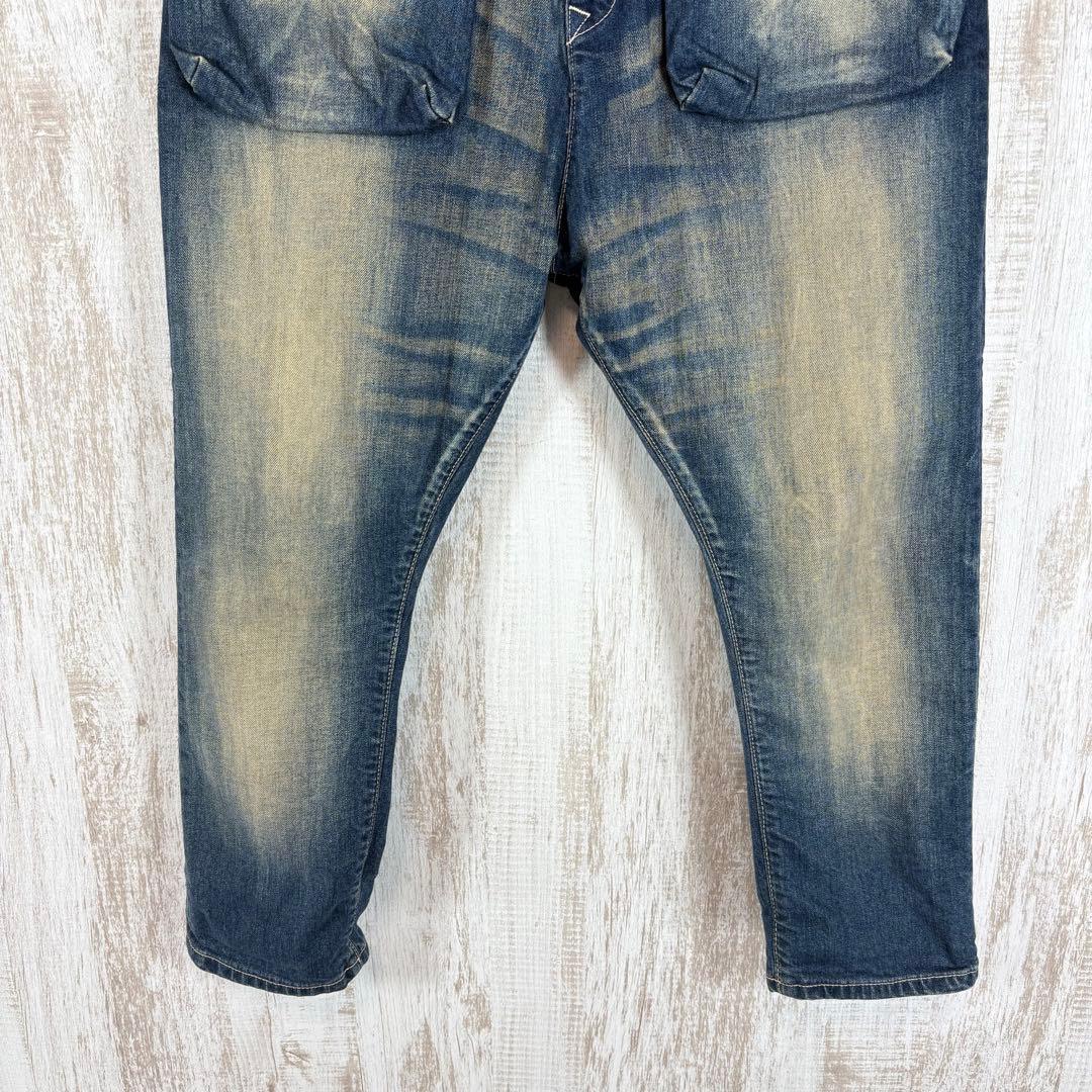 ネイタルデザイン G55 リアルダメージ フラップサルエル デニムパンツ